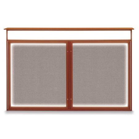 United Visual Products Open Faced Traditional Rounded Corkboard UV647ARC-WHITE-BLSPRU